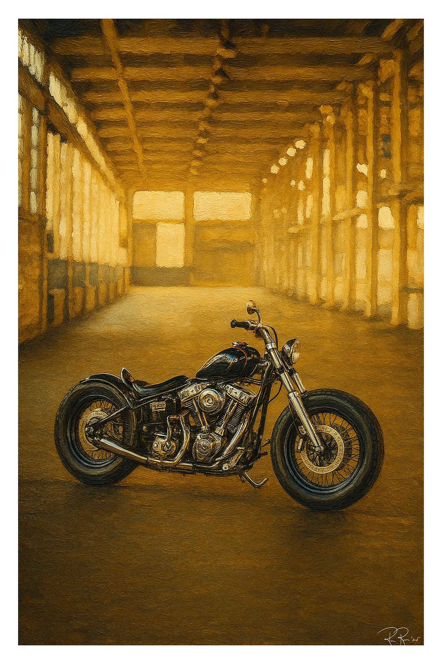 Vintage Motorcycle Prints & Retro Scooter Art | Classic Bike Wall Decor