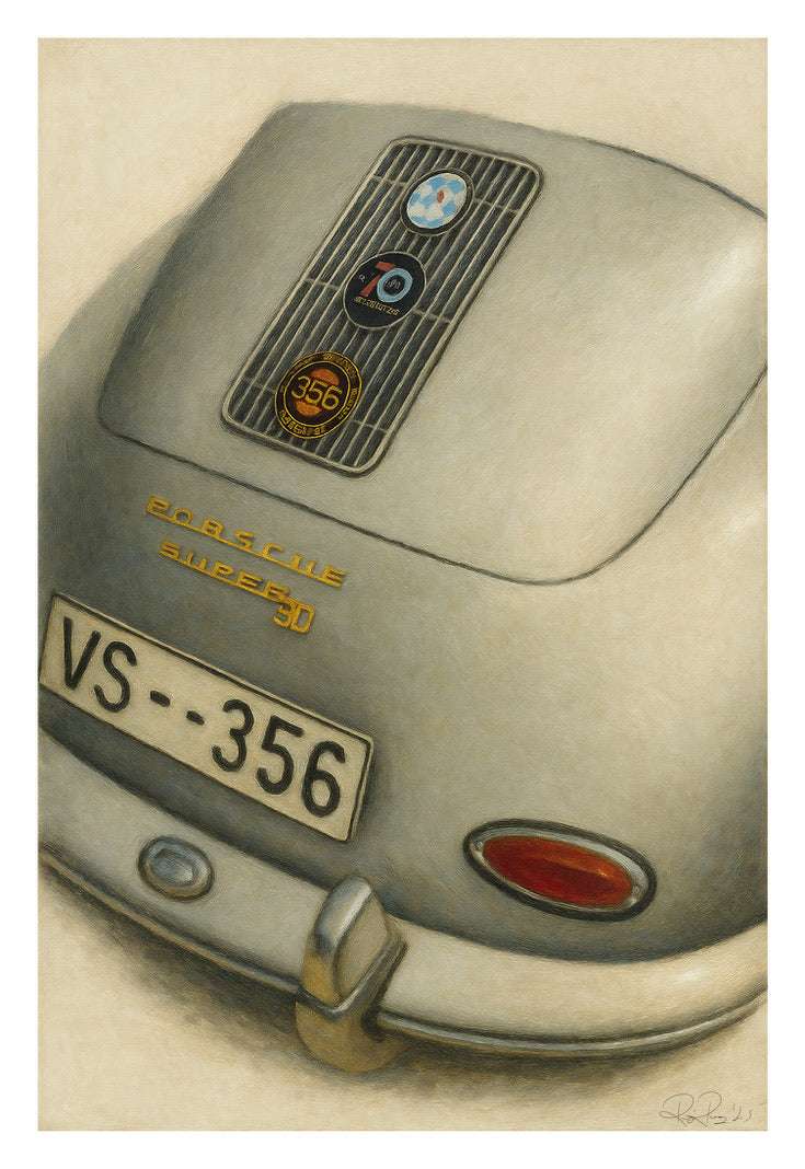 Vintage Porsche 356 Super 90 Art Print - Classic Car Enthusiast Gift