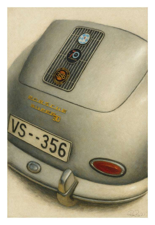 Vintage Porsche 356 Super 90 Art Print - Classic Car Enthusiast Gift