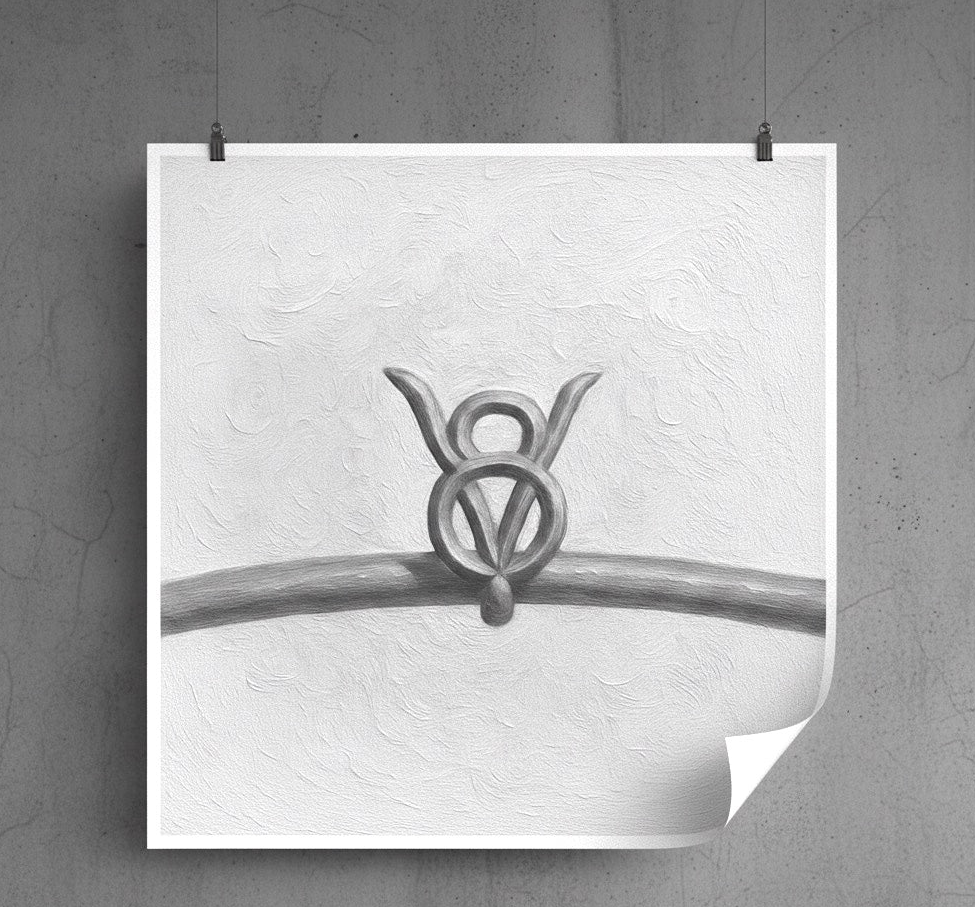 Bright V8 Engine Emblem Oil Painting Print - Vintage Automotive Art