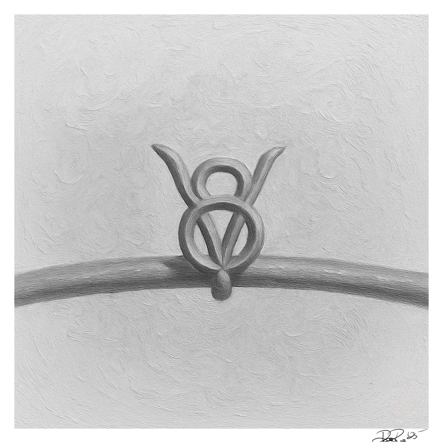 Bright V8 Engine Emblem Oil Painting Print - Vintage Automotive Art