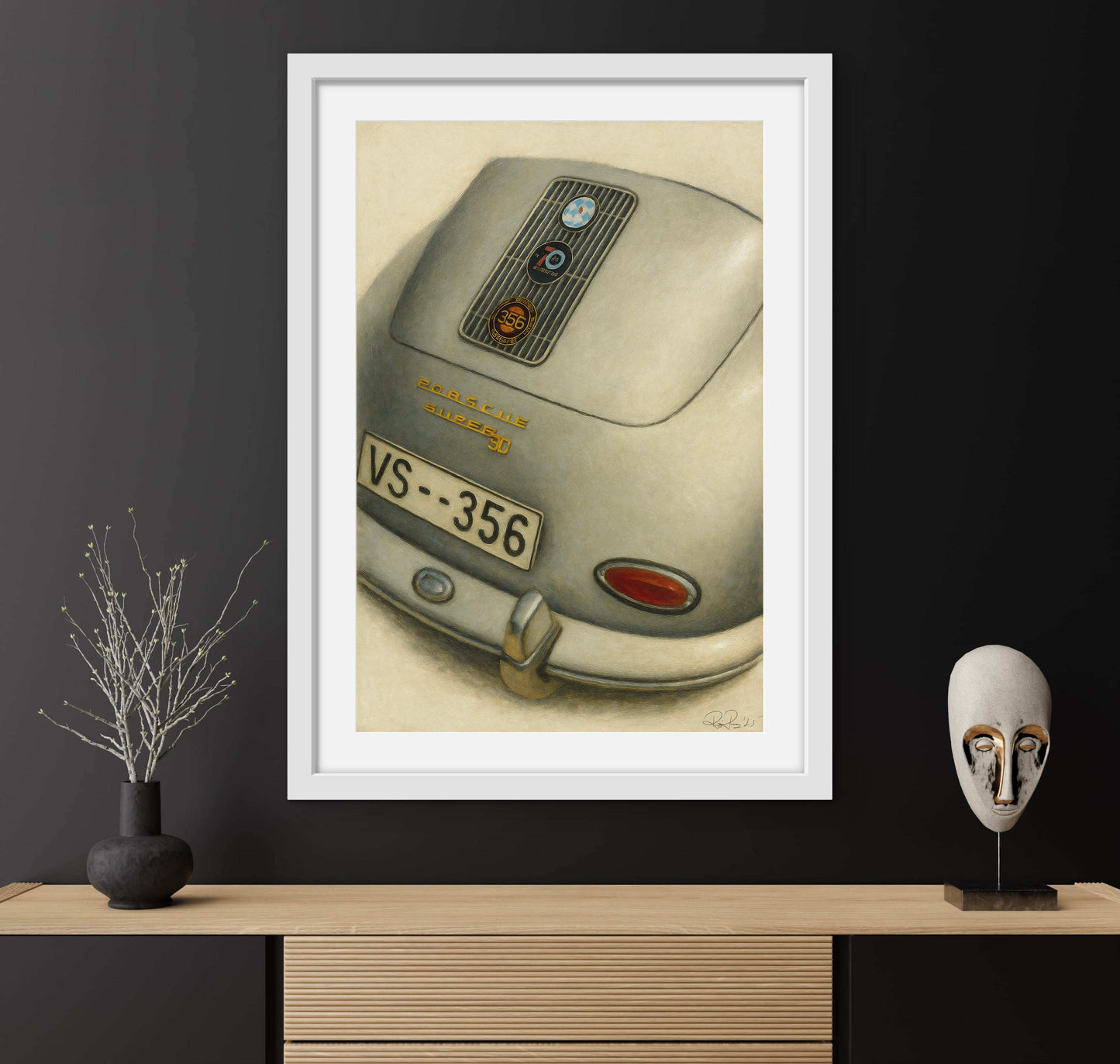 Vintage Porsche 356 Super 90 Art Print - Classic Car Enthusiast Gift