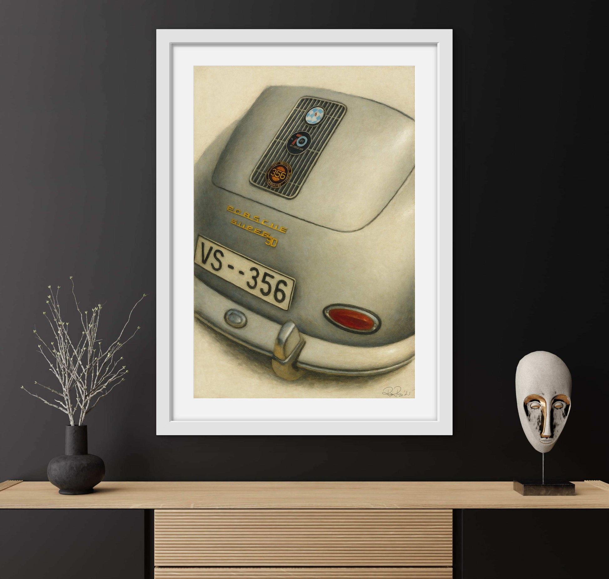 Vintage Porsche 356 Super 90 Art Print - Classic Car Enthusiast Gift