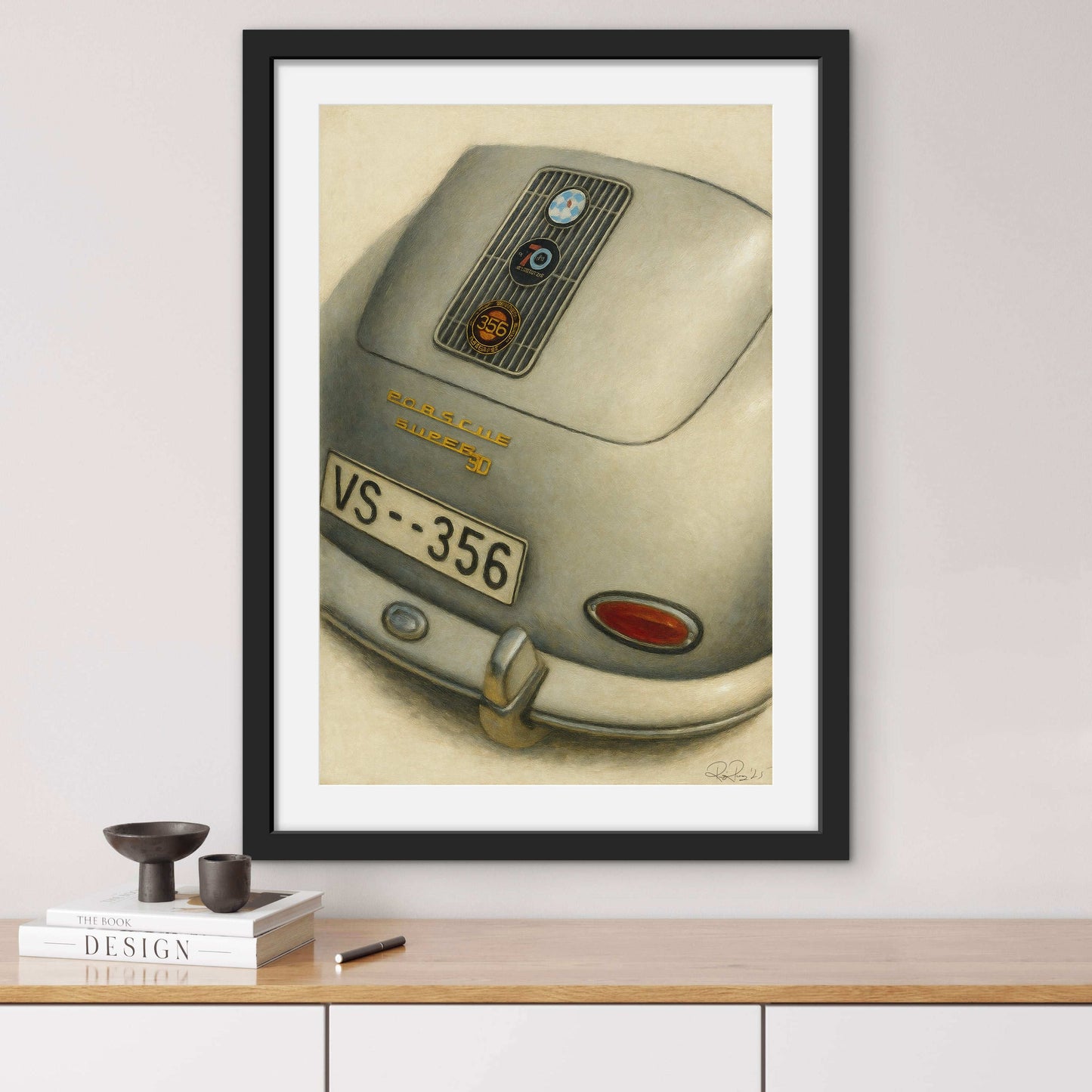 Vintage Porsche 356 Super 90 Art Print - Classic Car Enthusiast Gift