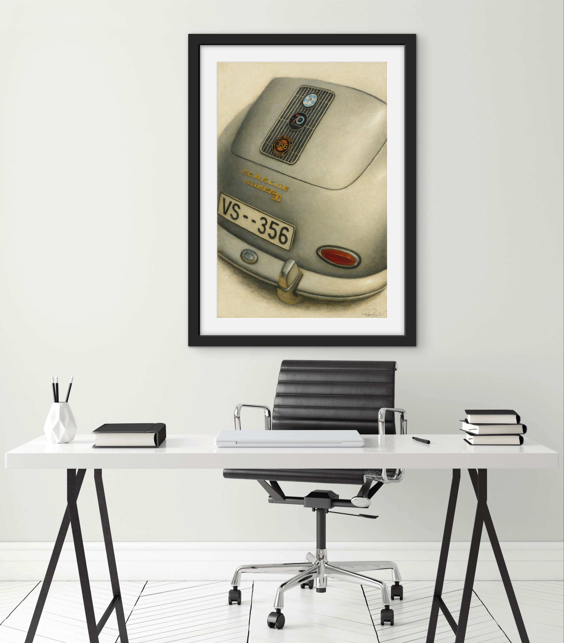Vintage Porsche 356 Super 90 Art Print - Classic Car Enthusiast Gift