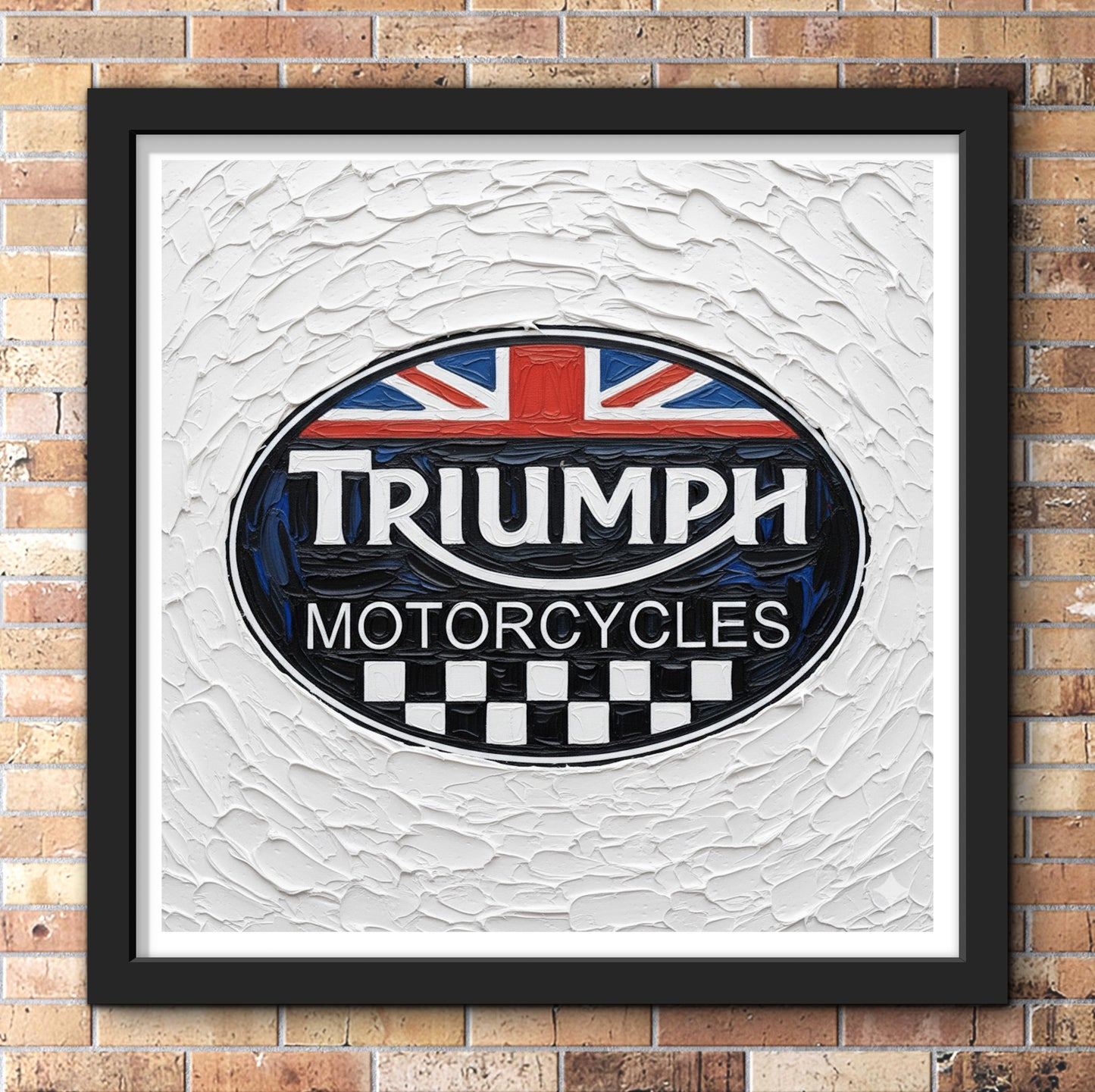 Triumph Motorcycles British Flag Logo Art Print - Vintage UK Bike Sign