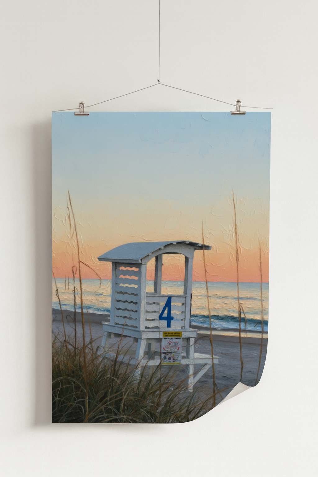 image of print hanging from wire